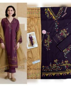 Maroon Unstitched Dress