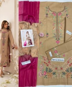 Cream Color Unstitched Dress for woman